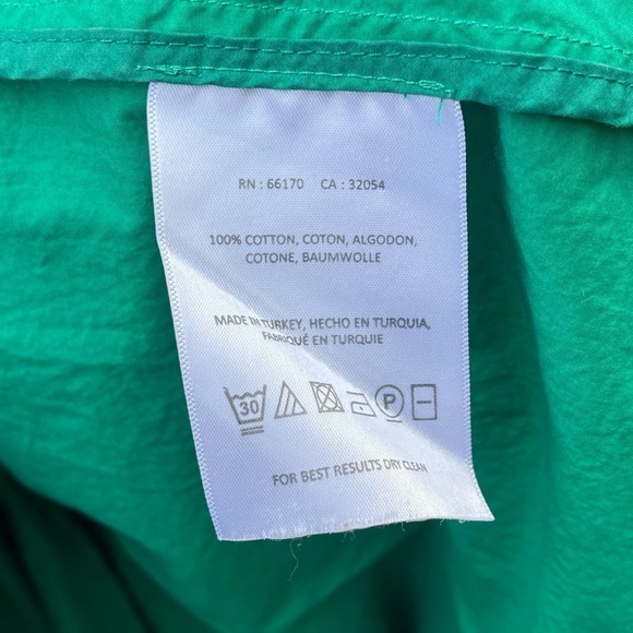 Anthropologie Maeve Asymmetrical Poplin Green Dress Size 2 - Picture 4 of 5